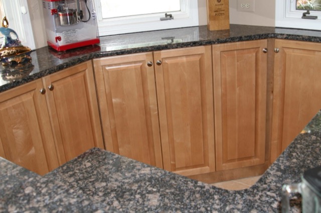 Maple kitchen cabinets with granite countertops